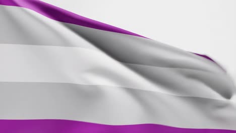 Graysexual-Pride-Flag-waving-against-white-background,-3D-animation