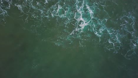 Top-Down-Aerial-Shot-of-Ocean-Waves-in-Atlantic-Ocean-in-Brazil