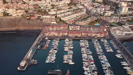 Coastal-Serenity:-Awe-Inspiring-View-of-Los-Gigantes-Harbor-and-Town-from-Above