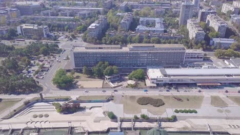 Panorama-aerial-4k-shot-of-Zemun-kej-and-New-Belgrade-and-Juga