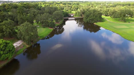 Aerial-drone-footage-flying-over-the-Wisner-Tract-Par-located-in-City-Park-in-New-Orleans-Louisiana
