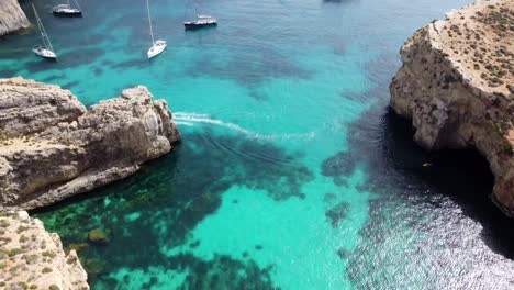 Aerial-Drone-view-on-high-Cliffs-of-Comino-Malta