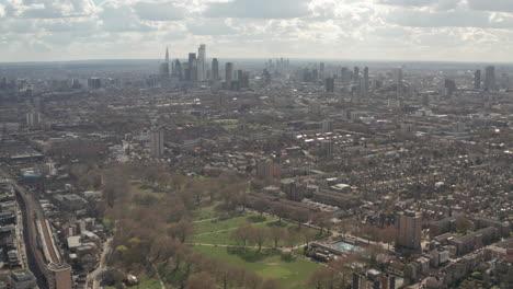 Aerial-shot-of-Central-London-from-London-Fields-park-Hackney
