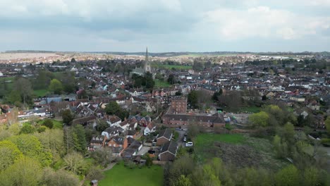 Saffron-Walden-Marktstadt-Essex-Großbritannien-Drohnen-Luftaufnahmen-4k