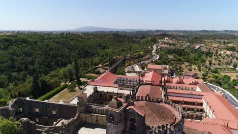 Kloster-Christi-Und-Burg-Von-Tomar-Portugal-Luftaufnahme