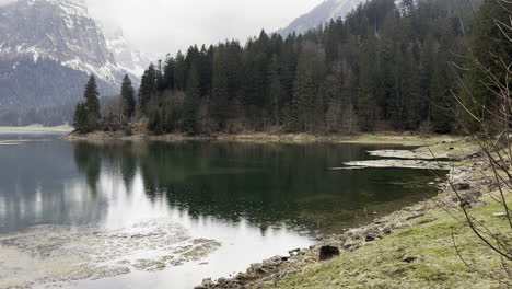 Static-view-of-Obersse-lake-in-Switzerland-alps
