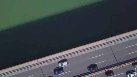 Cinematic-4k-aerial-fly-over-Gazela-bridge-and-Sava-river,-Belgrade