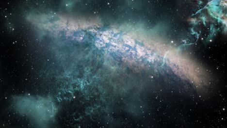 4K-Universum,-Wunderschöner,-Sich-Bewegender-Blauer-Nebel