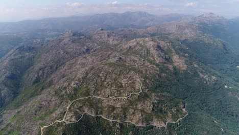 High-Mountains-of-Gerês-,-Braga-,-Portugal-Aerial-View-Beautiful-Nature-Landscape
