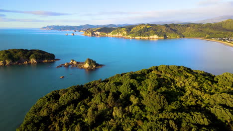 Panorama-Der-Insel-Whenuakura-Von-Der-Insel-Haututu-In-Neuseeland