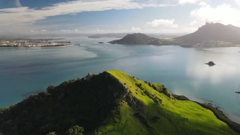 Amazing-aerial-view-of-Whangarei-Heads-and-Marsden-Point,-Northland