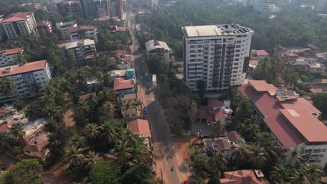 Mangaluru-aerial-view-of-Mangalore-CBD-skyline,-Falnir,-Infosys-campus,-Pilikula-Botanical-Garden-and-Kankanady