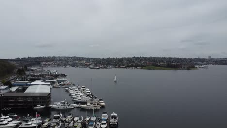 Malerische-Aussicht-über-Lake-Union,-Seattle,-Washington