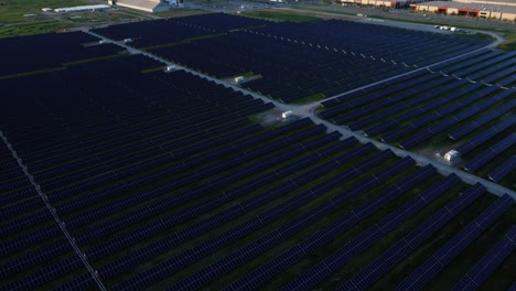 Spectacular-Aerial-Footage-of-Solar-Farm-and-Surrounding-Industrial-Area