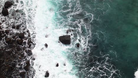 Aerial-view-topdown-of-ocean-coastline---Drone-4k