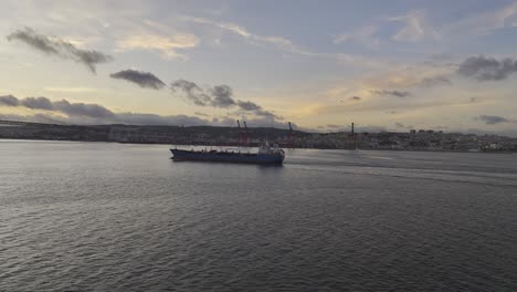 Drone-footage-of-tanker-ship-in-Lisbon
