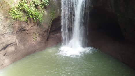 Aerial-slow-cinematic-tilt-reveal-view-of-Suwat-Waterfall