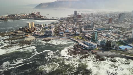 Drone-Aerial-View-of-Iquique-City,-Chile