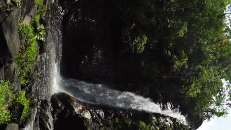 Paradisiacal-tropical-scene-of-Ta-Gu-waterfall,-Vietnam