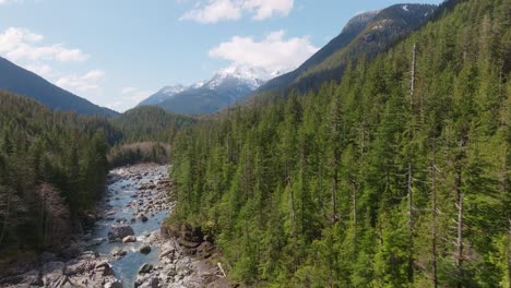 Un-Río-Verde-Azulado-En-Los-Bosques-De-La-Columbia-Británica-Canadá