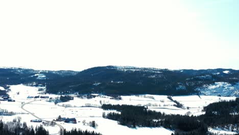 Winter-Landscape-View-Of-Indre-Fosen-At-Daylight-In-Trondelag,-Norway