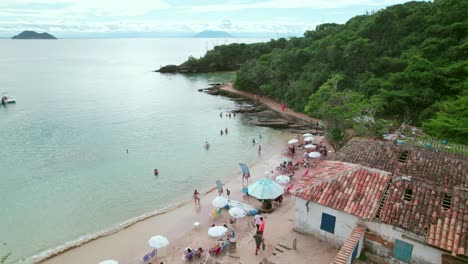 Bird's-eye-view-of-Azeda-and-Azedinha-beaches,-Búzios,-Brazil