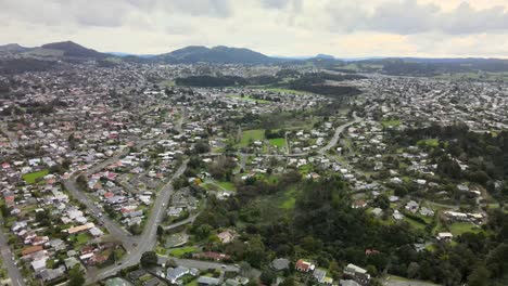 Aerial-drone-of-suburb-and-township-in-Whangarei