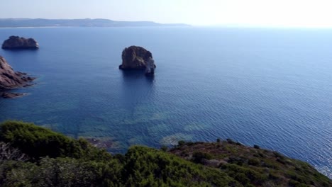 Panoramic-view-of-mediterranean-see-and-shore-from-cliffs-in-Sardaigna
