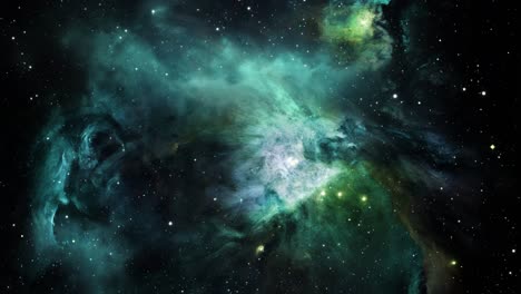 Leuchtend-Grüner-Nebel-Im-Großen-Universum