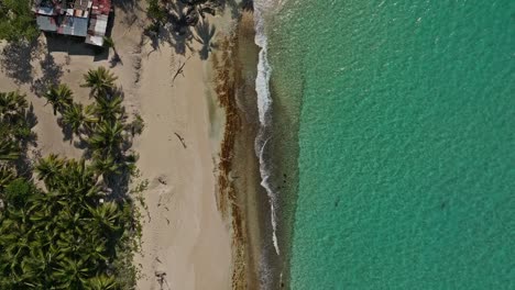 Playa-Rincon-beach-and-tropical-sea-at-Las-Galeras,-Dominican-Republic