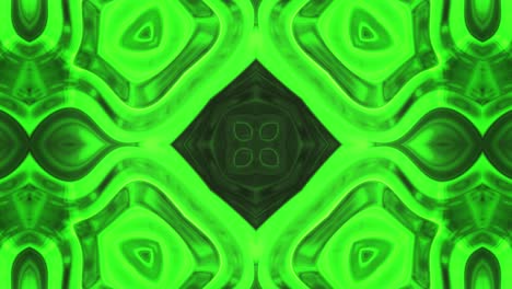 Bright-green-kaleidoscope-effect,-seamless-loop-animation