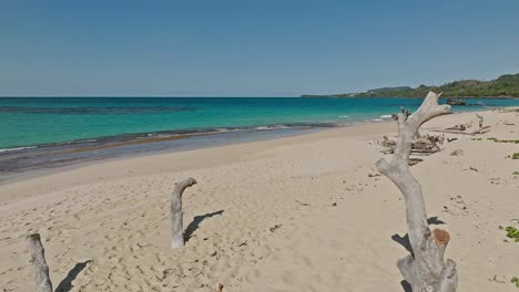 Tropical-exotic-Playa-Rincon-beach-in-Samana-peninsula,-Dominican-Republic