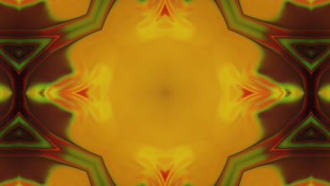 Yellow-Abstract-Kaleidoscope-effect,-Seamless-loop