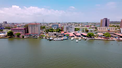 Ikoyi---Victoria-Island,-Lagos-Nigeria--April-10-2023:-Ikoyi-luxury-cityscape-through-the-waterways-around-Water-Carrington