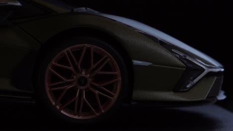 Close-up-revealing-shot-of-the-front-end-of-a-Lamborghini-Sian-with-bronze-wheels