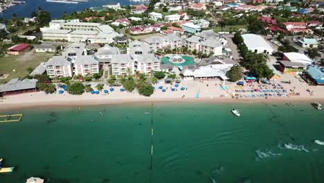 Aerial-shot-of-Bay-Gardens-Beach-Resort-and-Spa-beachfront---Reduit-Beach-in-Saint-Lucia