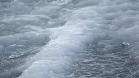 Close-shot-of-ice-on-a-frozen-lake