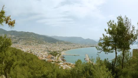 Breathtaking-Sight-Of-Nature-And-City-On-The-Island-Of-Alanya-On-A-Sunny-Day-In-Turkey