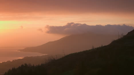 Orange-Sky-Sunrise-over-Warrenpoint-from-Flagstaff-Viewpoint-On-Fathom-Hill-Near-Newry