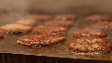 Juicy-Beef-Burger-Patties-Sizzling;-Closeup-120fps