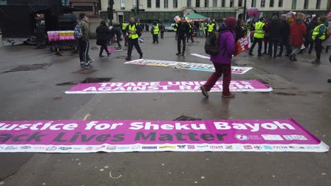 Anti-racism-banners-at-George-Square-in-Glasgow