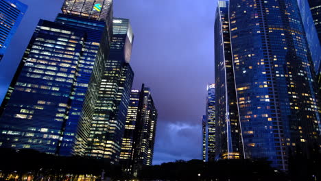 Singapore-high-rise-building-at-night