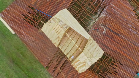 Wooden-roof-being-built