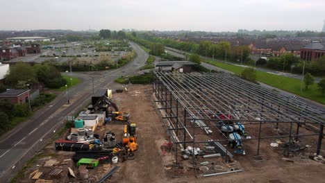 Aerial-view-of-Aldi-supermarket-building-site-foundation-steel-framework-and-construction-equipment
