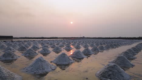 Sunset-Sea-Salt-Piles-in-Thailand