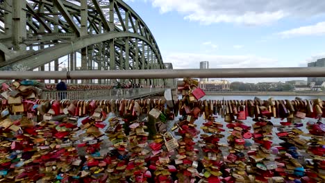 17-April-2023---Love-Padlocks-On-Railings-Beside-Hohenzollern-Bridge-In-Cologne