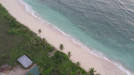 Tropical-beach-with-no-people-at-Sumba-island-Indonesia,-aerial