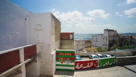 Panning-Reveal-Of-Tourists-At-The-Casbah-Of-Algiers-In-Algeria