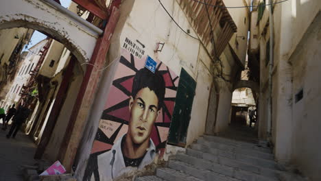 Artistic-Painting-Of-Male-Portrait-On-The-Wall-At-The-Casbah-Of-Algiers-In-Algeria