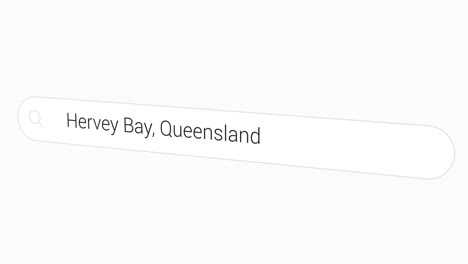 Escribiendo-Hervey-Bay,-Queensland-En-La-Barra-De-Búsqueda-De-La-Computadora